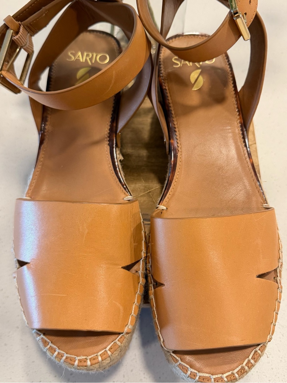 Sarto by Franco Sarto Lexie Ankle Strap Espadrille Sandal Camel Women Sz 10 - Picture 3 of 7
